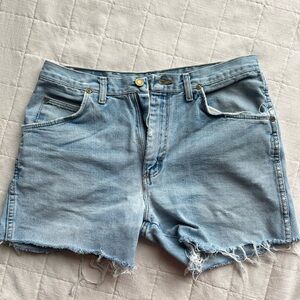 Light Blue Distressed Denim Shorts